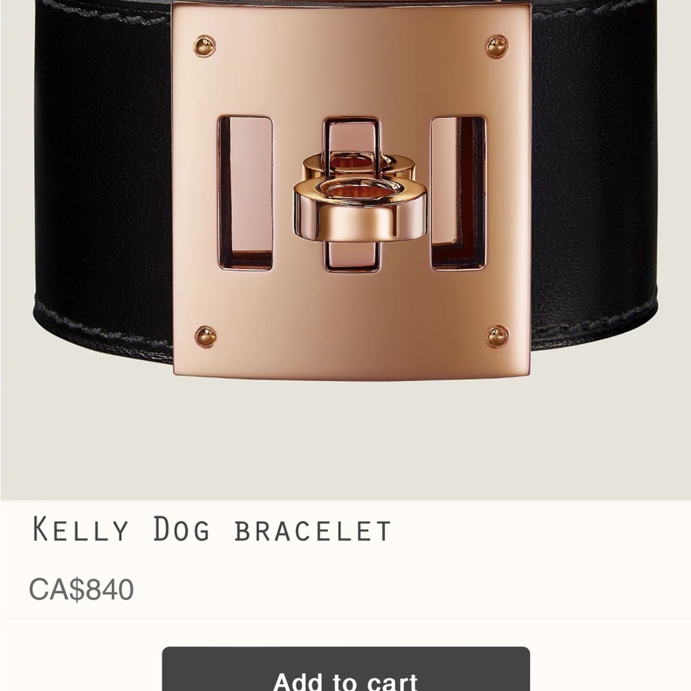 Authentic Hermes Kelly Dog Bracelet w/ Rosegold hardware